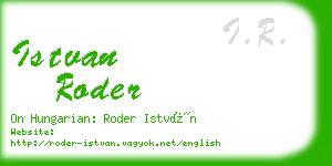 istvan roder business card